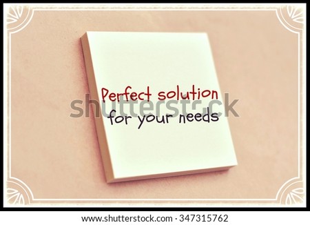 Text perfect solution for your needs on the short note texture background