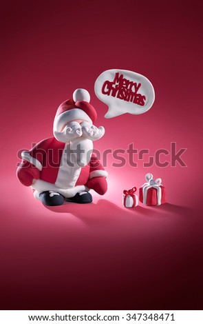Funny santa. Christmas greeting card background poster. 