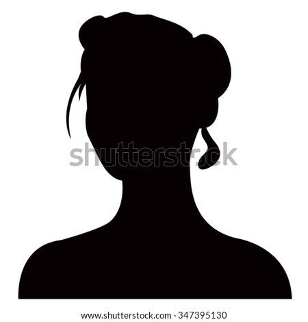 girl silhouette, vector illustration