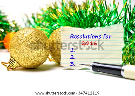 New Year's  Resolution Text on the background