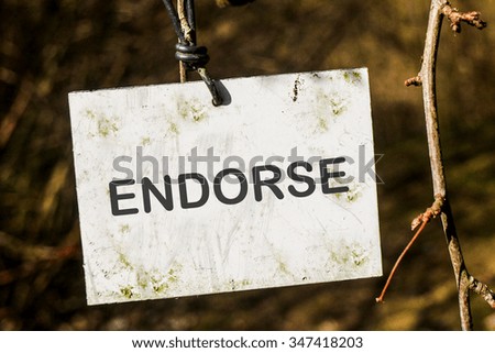 ENDORSE word in the nature