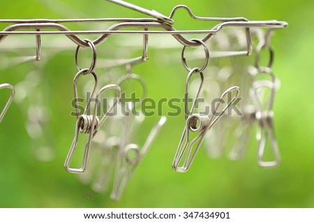 Hanging clothespins from stainless steel wire materials