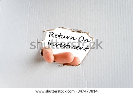 Return on investment text concept isolated over white background