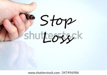 Stop loss text concept isolated over white background