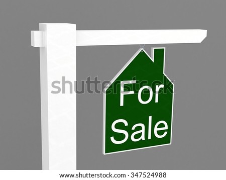 House for sale sign. Real estate and sale concept