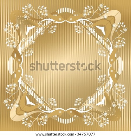 golden floral frame vector