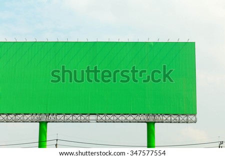 Blank billboard ready Green background  for new advertisement 