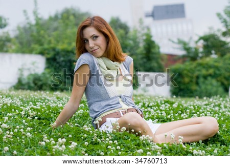 girl on green grass