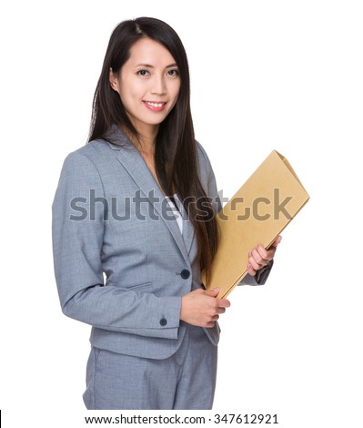 Businesswoman hold with document work