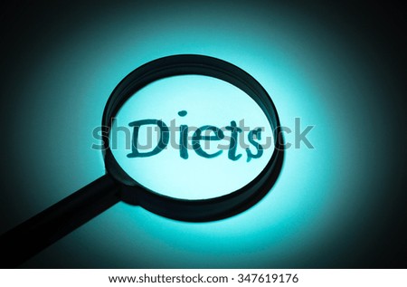 Concept search loupe magnifier diets button