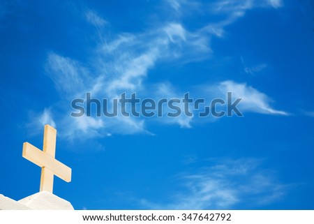 in europe greece a cross     the cloudy sky
