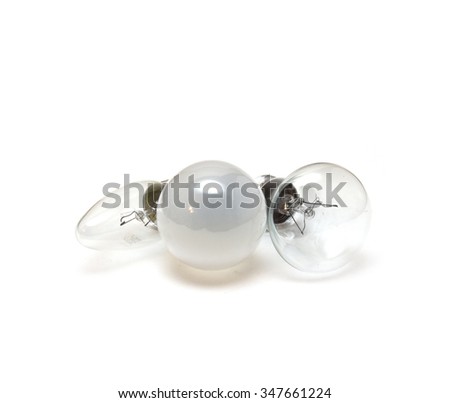 Three glow lamps on a white background 