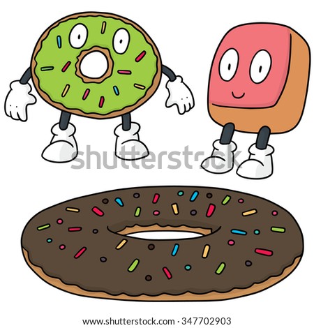 vector set of donut cartoon