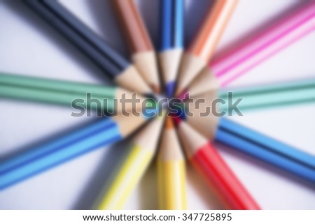 blur image of colour pencil