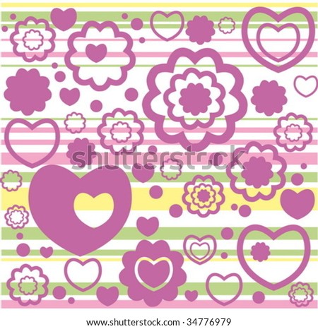 Cartoon background with flowers