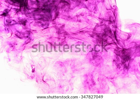 Purple smoke abstract on white background.