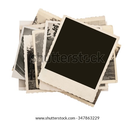 Blank vintage photo paper isolated