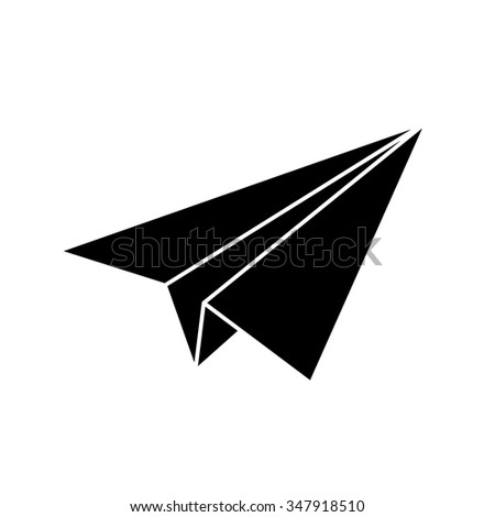 Origami airplane flying icon . Vector illustration