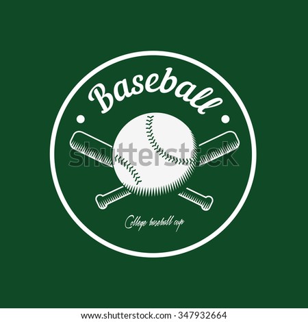 vintage color baseball championship logo or badge. Flat style design.