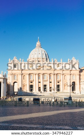 St. Peter's cathedral  in Rome at day, Italy