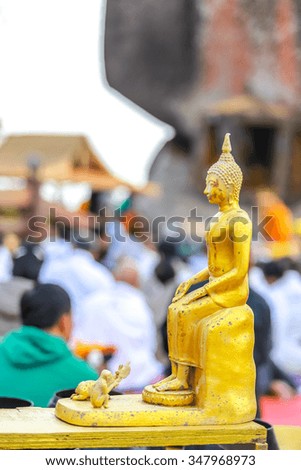 buddha image at the outdoor thai temple