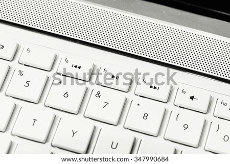 Keyboard with white blank Enter button, with copyspace