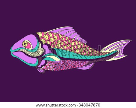 colorful fish painted by hand