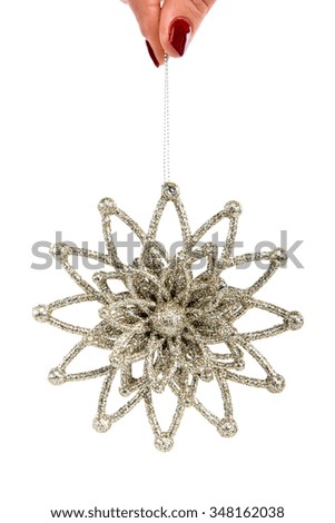 delicate silver star christmas tree decoration