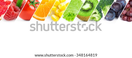 Fresh color fruits and vegetables. Healthy food Royalty-Free Stock Photo #348164819