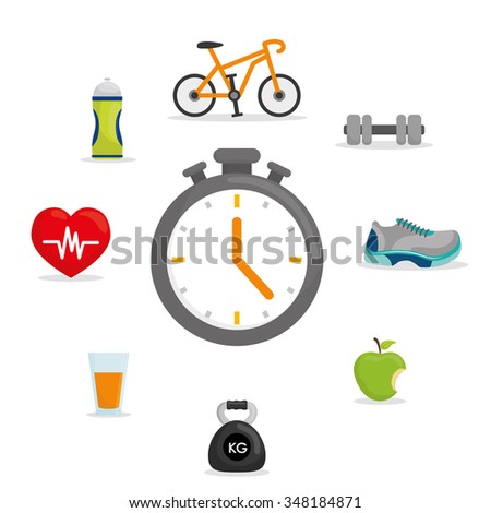 Fitness and healthy lifestyle graphic design, vector illustration