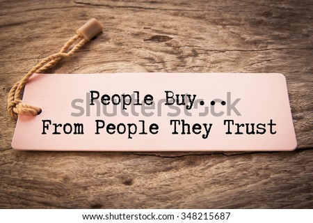 The phrase People Buy From People They Trust  Royalty-Free Stock Photo #348215687