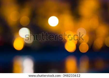 Light up of abstract blur background / night in autumn.