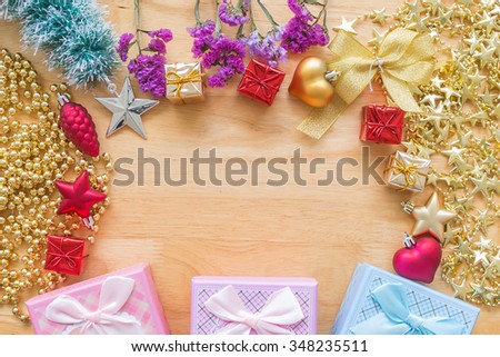 Happy New Year background decoration over wooden table, Happy New Year concept
