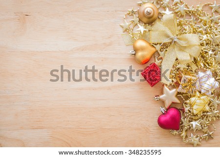 Happy New Year background decoration over wooden table, Happy New Year concept