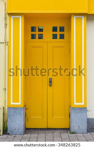 Old yellow door