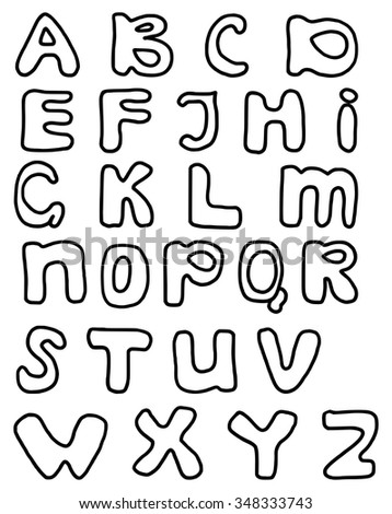 Letter P of the English alphabet, Latin letters. Hand drawn vector alphabet  letters signs doodle font. Vector illustration Letters of the alphabet in  cartoon style for kids. 7739326 Vector Art at Vecteezy