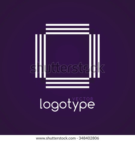 Abstract square stripes logotype icon vector illustration