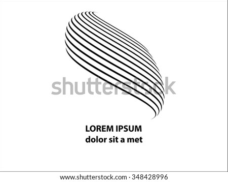Abstract curved lines sphere. Business logo element. Vector background