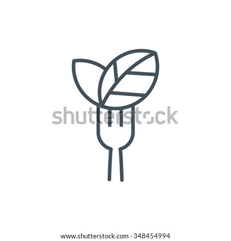 Vegetarian food icon suitable for info graphics, websites and print media. Vector icon. Royalty-Free Stock Photo #348454994