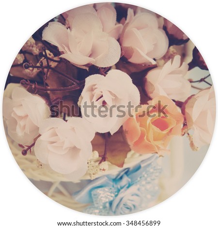 Vintage Flowers on White Background Design.