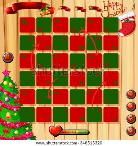Christmas theme game with red and green illustration