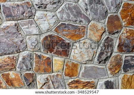 Background of brown stone wall texture photo