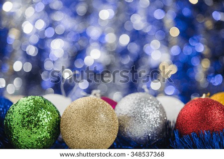 Christmas balls on abstract background. New Years concept.