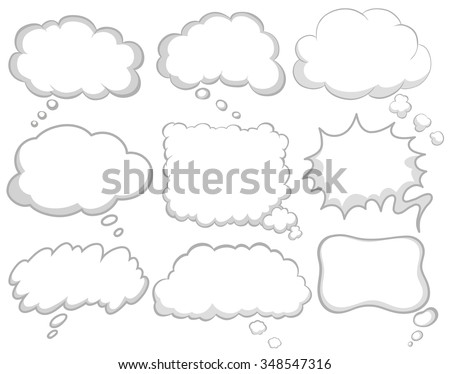 Different design of dream bubbles illustration