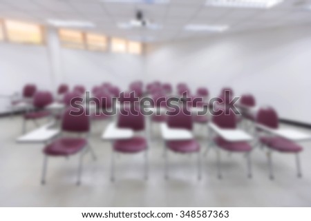 Blurry soft focus background of classroom