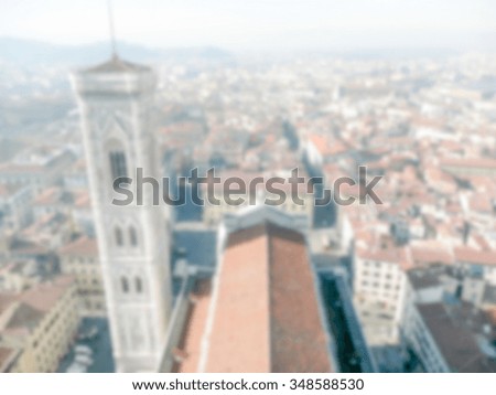 Defocused background of Florence, Italy. Intentionally blurred post production for bokeh effect
