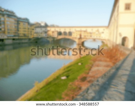 Defocused background of Florence, Italy. Intentionally blurred post production for bokeh effect