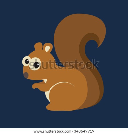 Vector illustration of funny squirrel on blue background Royalty-Free Stock Photo #348649919