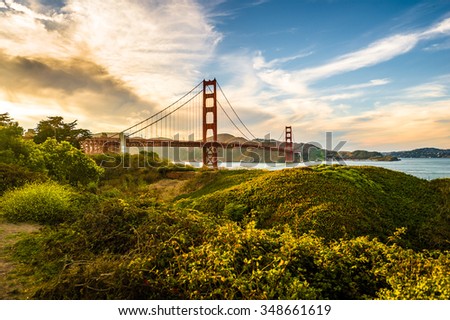 golden gate in the late afternoon Royalty-Free Stock Photo #348661619
