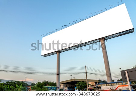 Blank billboard at twilight time ready for new advertisement.